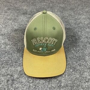 Prairie Mountain Trucker Hat Cap Mens Green Yellow Prescott Whiskey Row Snapback